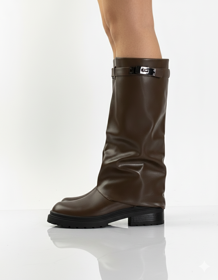 Botte marron pour femme