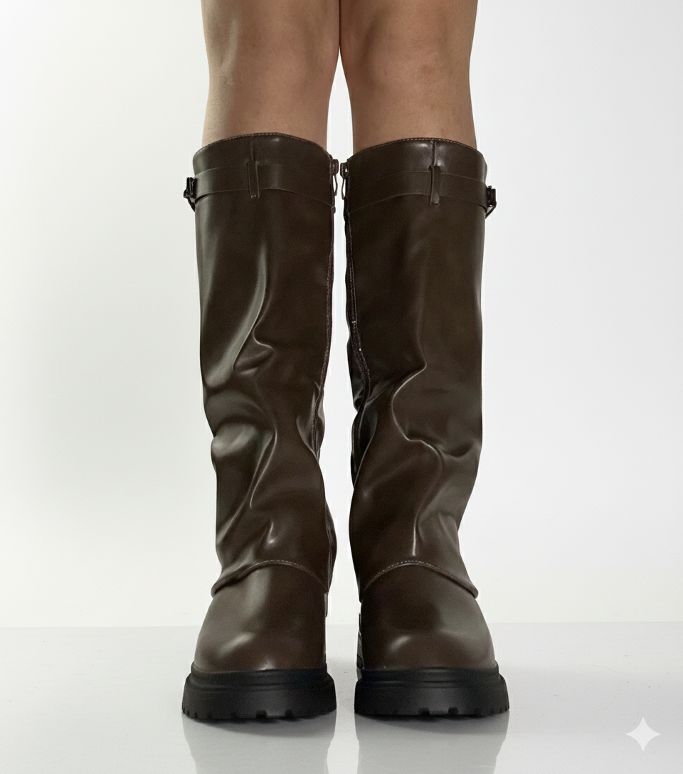 Botte marron pour femme